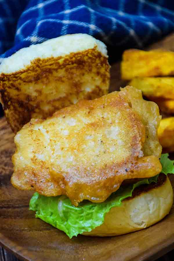 Beer Battered Fish Slider on a slider roll.