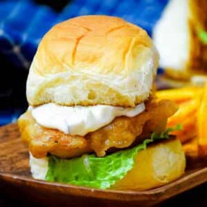 Featured image for beer batter fish sliders recipe.