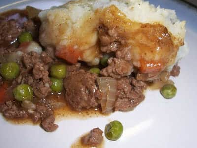 Cottage Pie serving on a plate