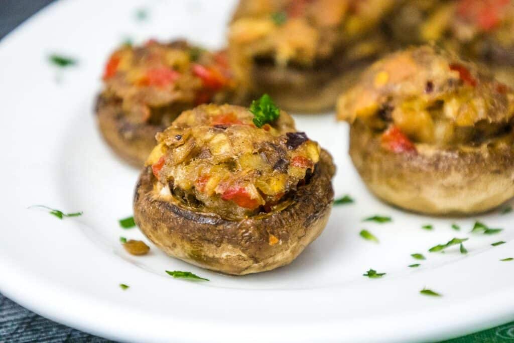 Vegetarian Stuffed Mushrooms - Grumpy's Honeybunch