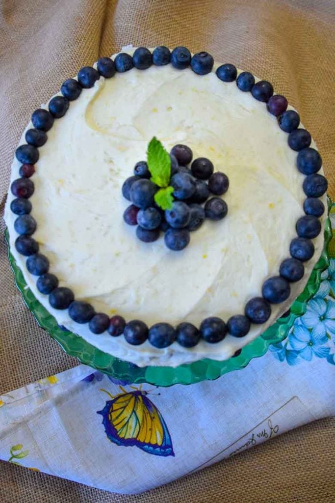 Overhead shot - decorated with blueberries