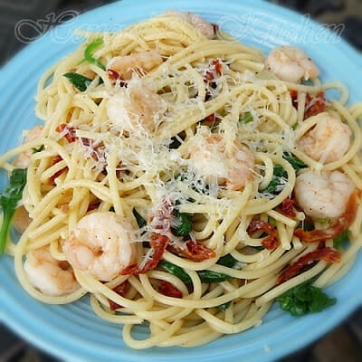 Garlic Shrimp with Spinach and Vermicelli weight watcher's