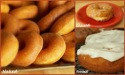 collage of deep fried doughnut recipe