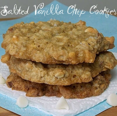 Salted Vanilla Chip Cookies #cookies #salt #vanillachips