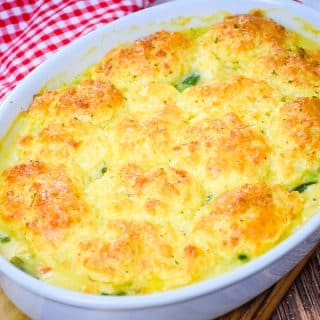 Turkey Pot Pie with Cheddar Garlic Biscuits