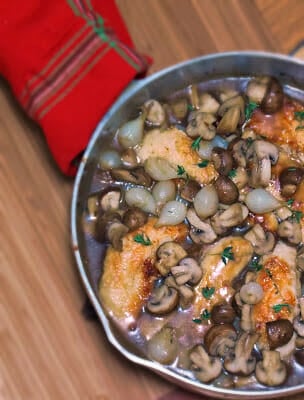 Chicken Tenders with Mushroom and Pearl Onions