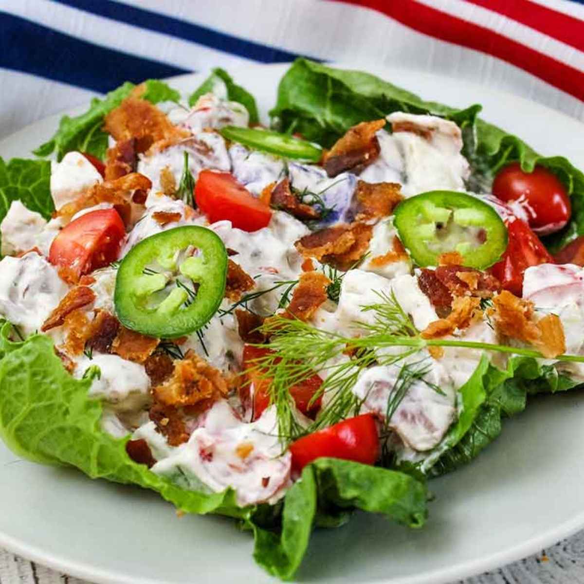 blue cheese dressing potato salad Bacon Blue Cheese Potato Salad