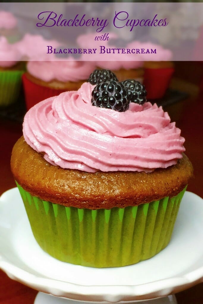 Blackberry Cupcakes with Blackberry Buttercream