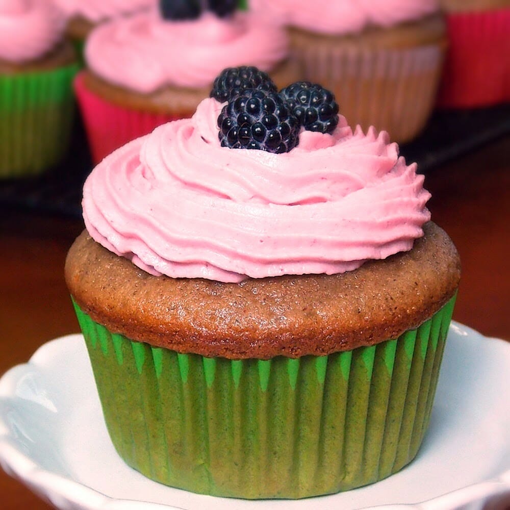 Blackberry Cupcakes with Blackberry Buttercream