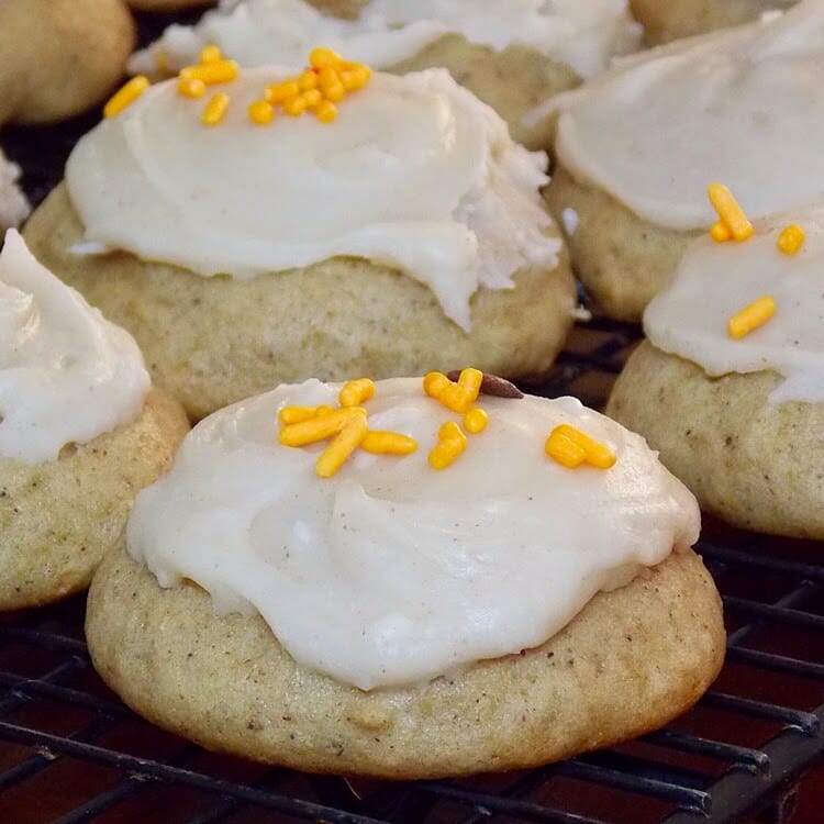 Applesauce Cookies with browned butter icing