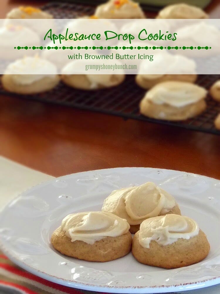 Applesauce Drop Cookies with Browned Butter Icing