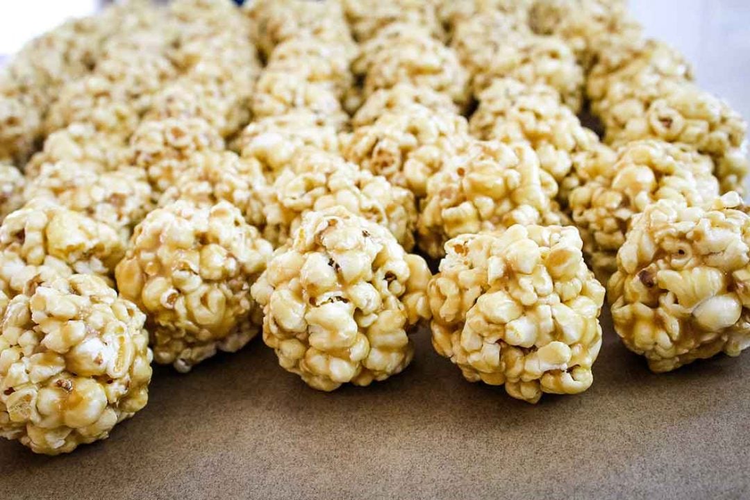 Caramel Popcorn Balls - Grumpy's Honeybunch