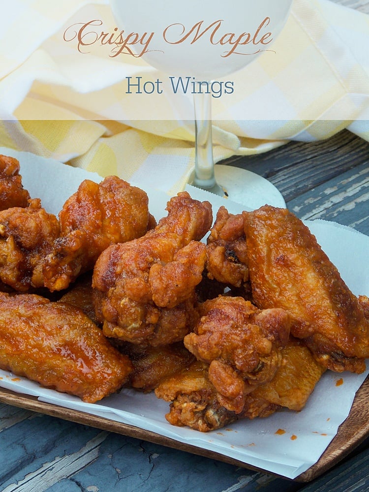 Maple Hot Wings on a serving tray.