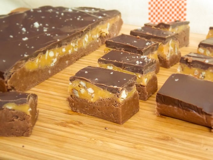 Salted Chocolate Bourbon Praline Fudge