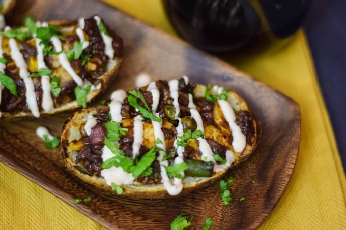 Spicy Poutine Potato Skins