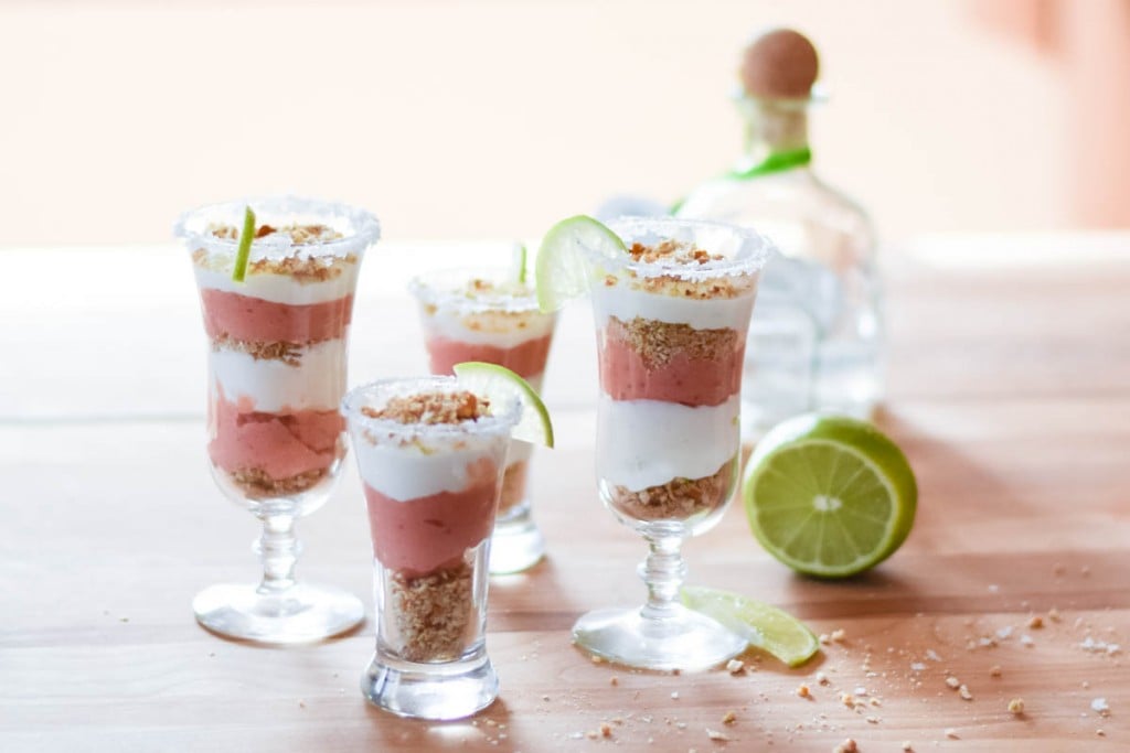 Strawberry Margarita Cheesecake Shooters