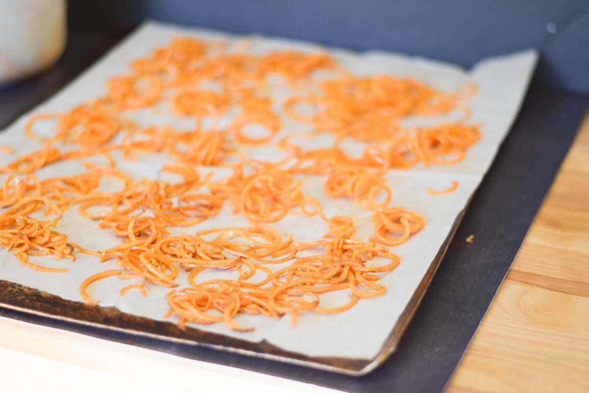 Sweet potato shoestring fries