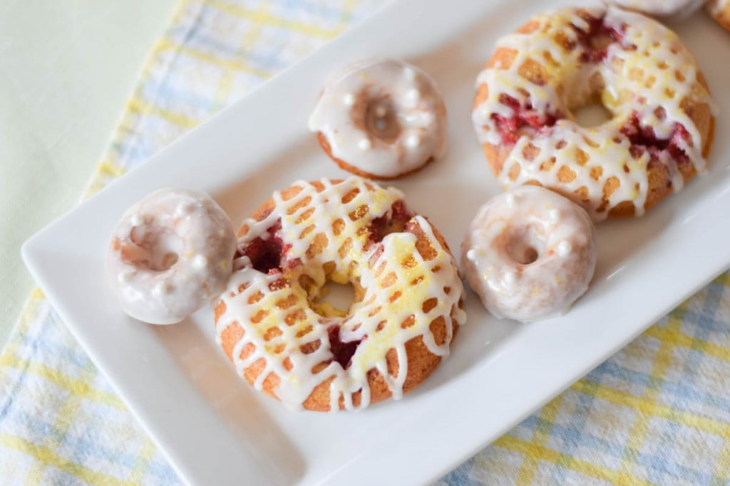 Raspberry Lemon Baked Donuts