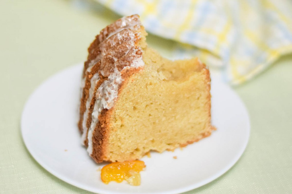 Rustic Pound Cake slice with bite taken out of the top