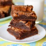 Featured Image Cookie Butter Caramel Swirl Brownies.