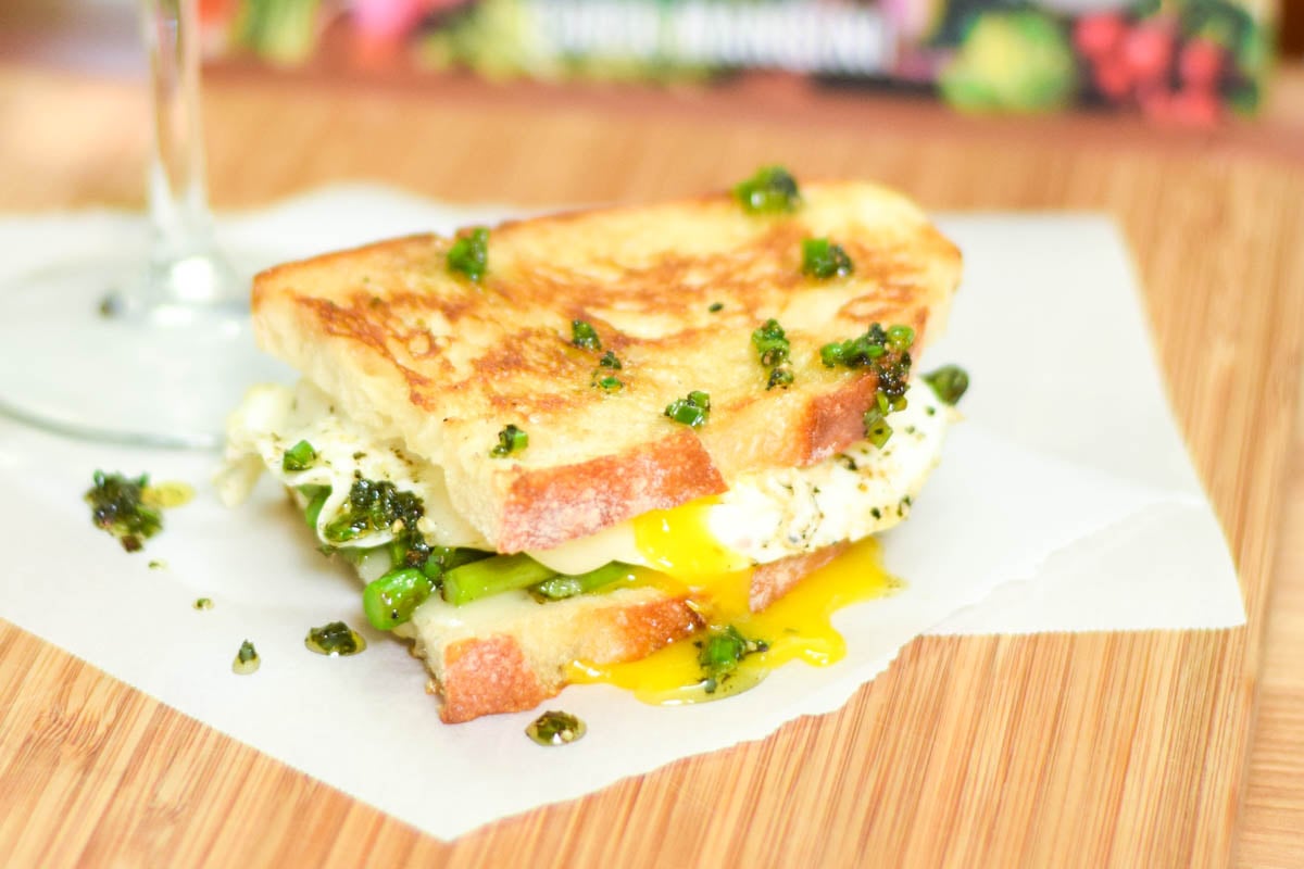 Grilled Asparagus, Taleggio, and Fried Egg Panini