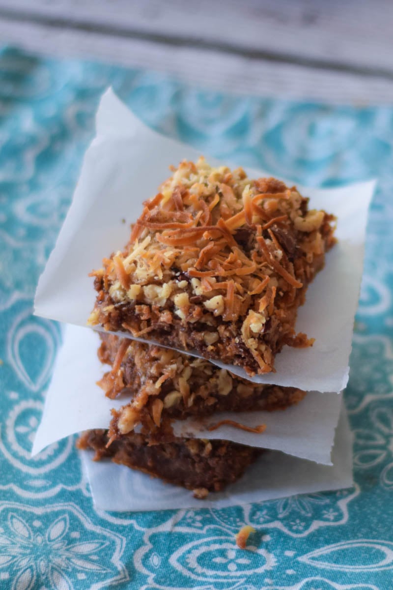 Stacked Chewy Peanut Butter Bars.