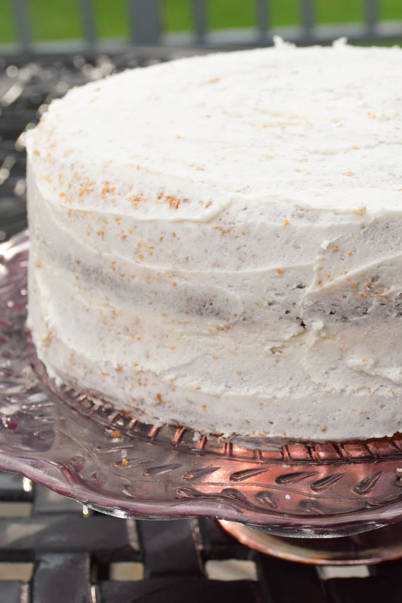 Layer cake with crumb coating.