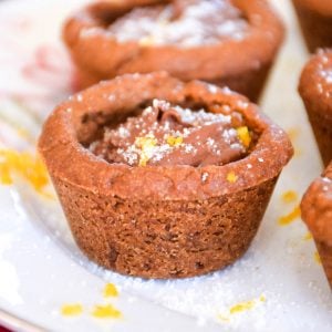 Gingerbread Cookie Cups with Hazelnut Filling and Orange Scented Sugar sprinkled on top