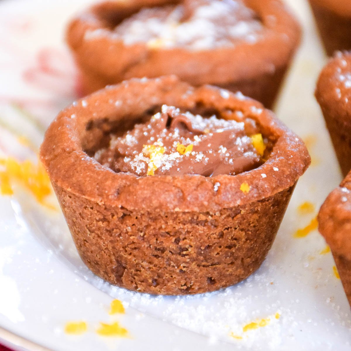 Chocolate Hazelnut Filled Gingerbread Cups