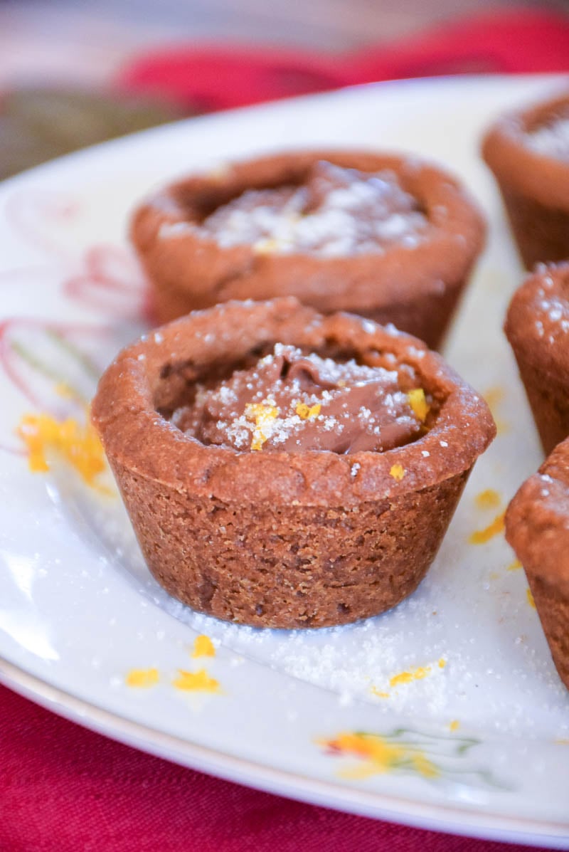 Fudge Filled Gingerbread Cookie Cups - Cookie Dough and Oven Mitt