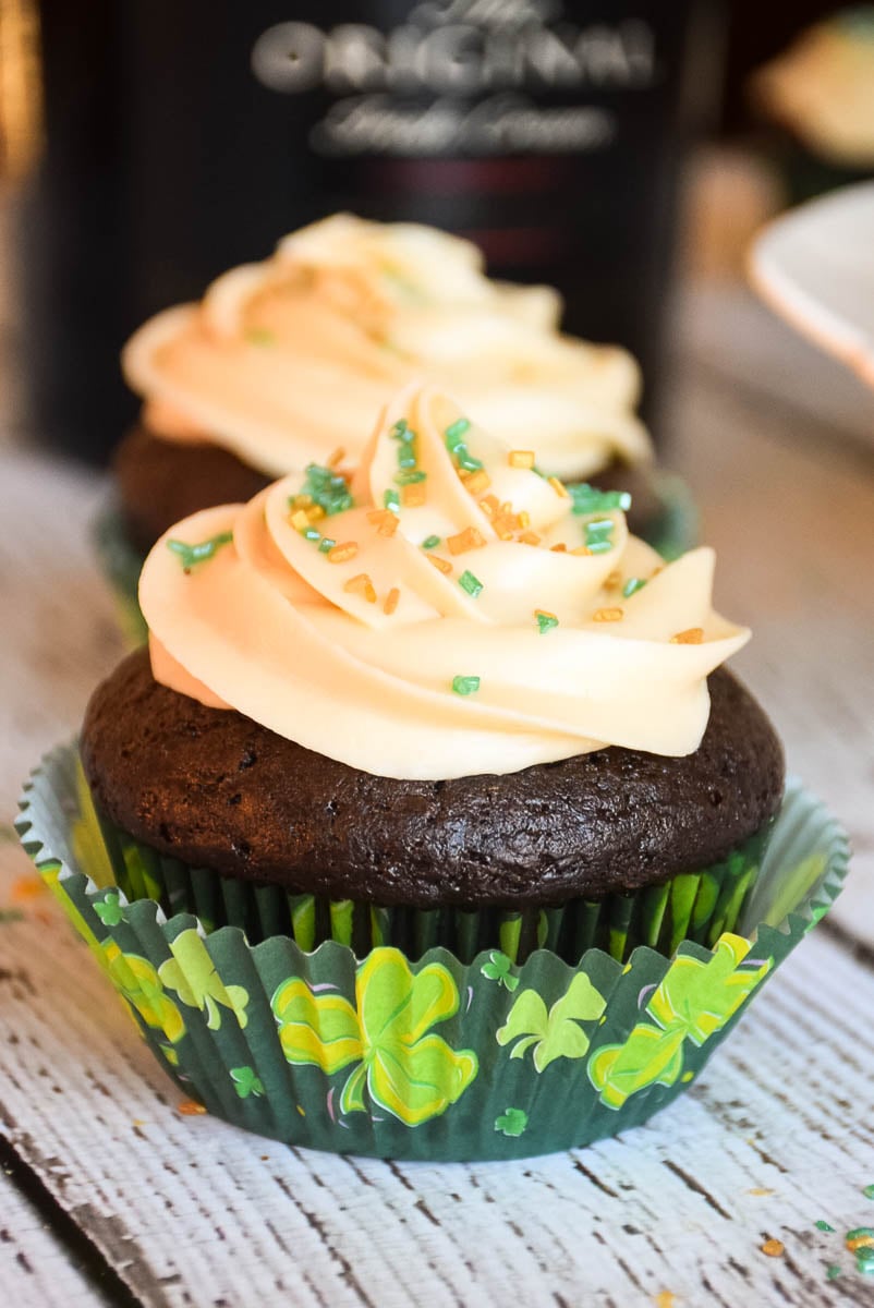 Chocolate Cupcakes with Bailey's Irish Cream Frosting