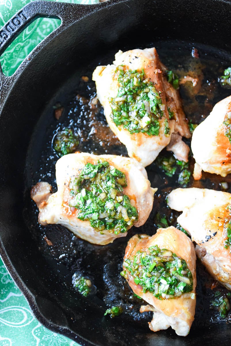 Chicken Thighs with Cilantro Sauce