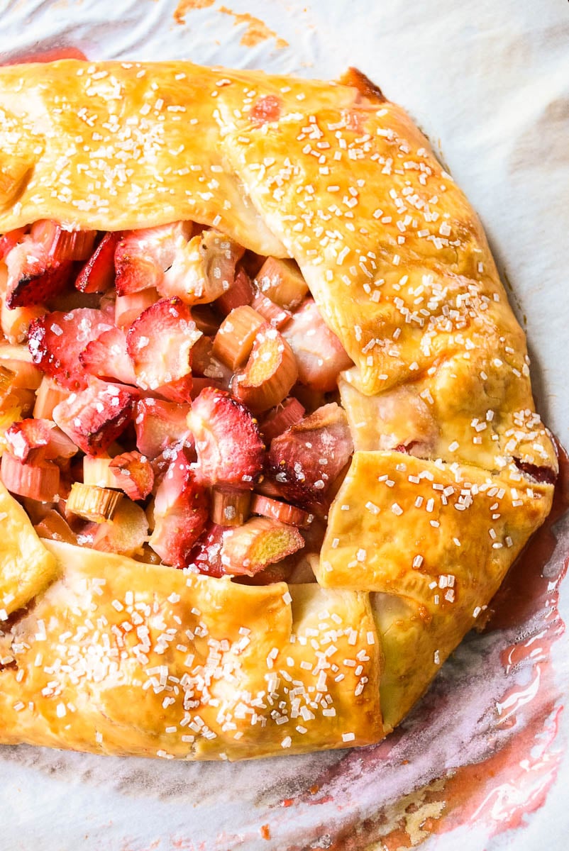 Strawberry Rhubarb Custard Galette