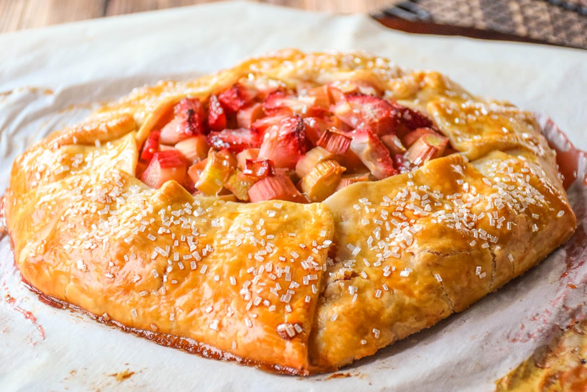 Rustic Strawberry Rhubarb Custard Galette, Recipe