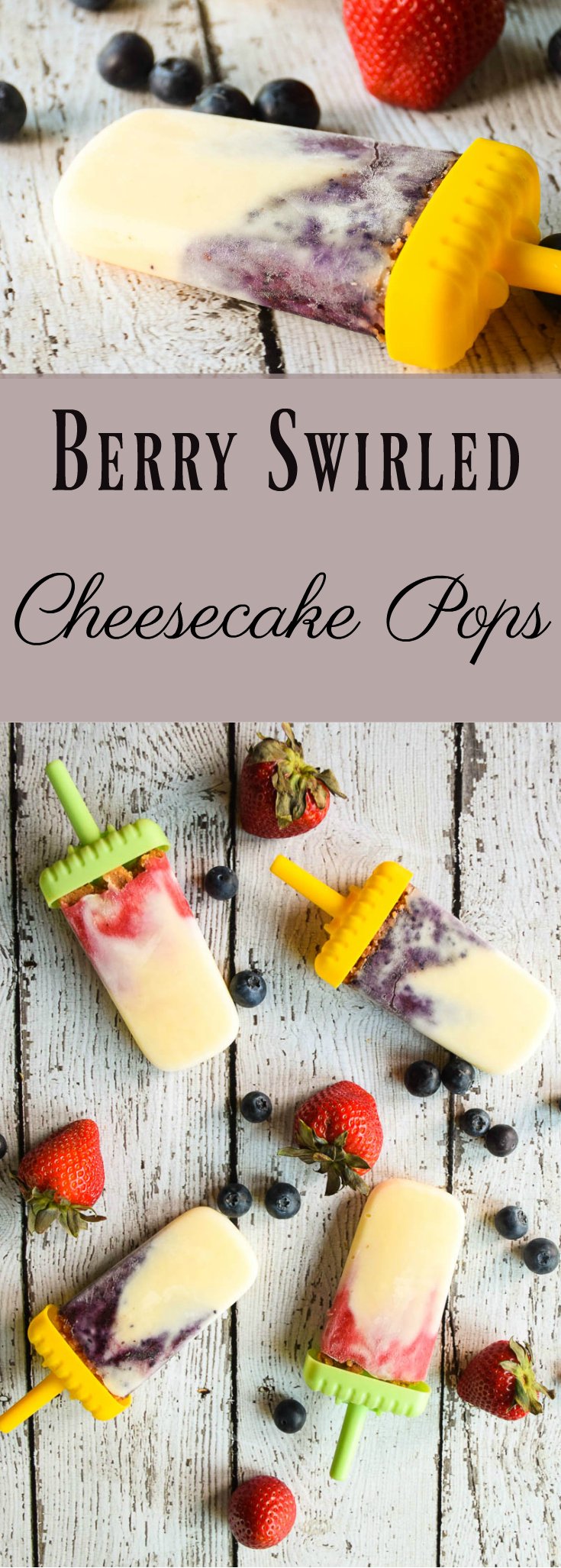 Berry Swirled Cheesecake Pops