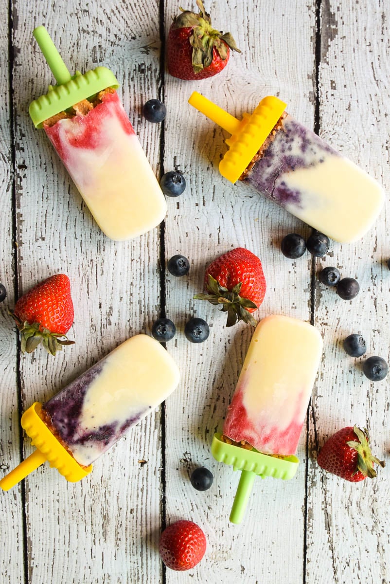 Berry Swirled Cheesecake Pops