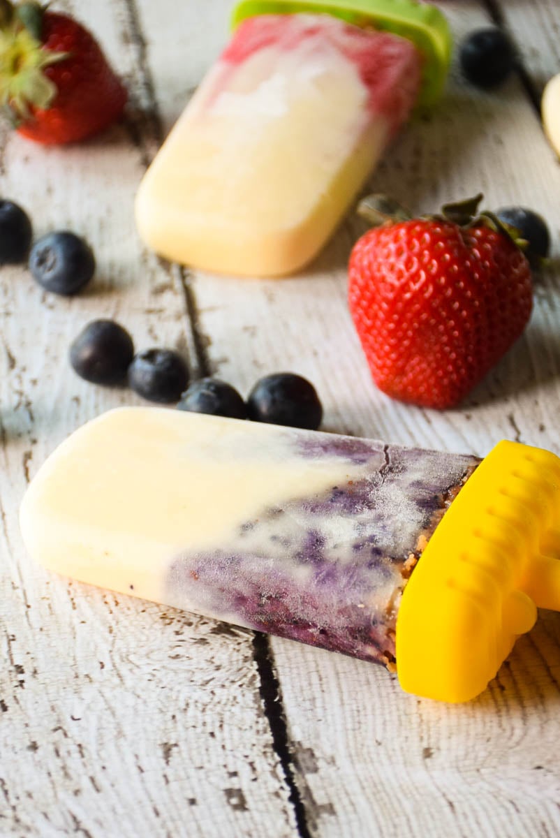 Berry Swirled Cheesecake Pops