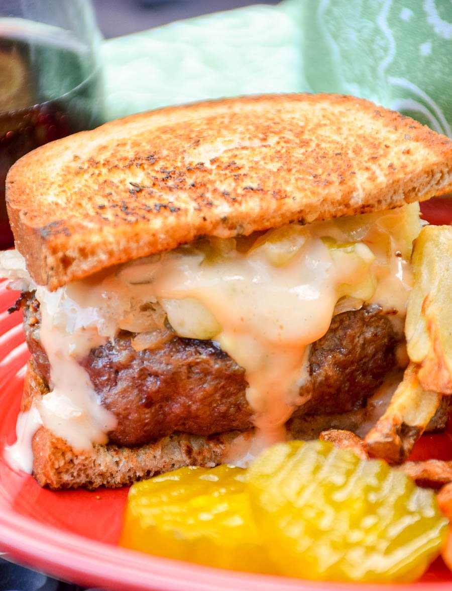 Grilled Reuben Burgers