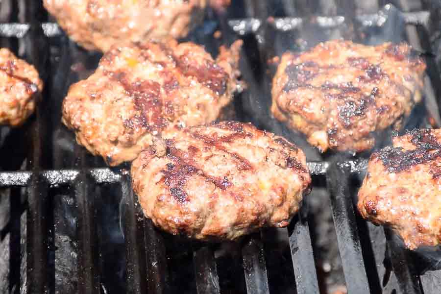 Hamburgers on the grill