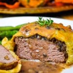 Easy Beef Wellington with Mushroom Shallot Gravy