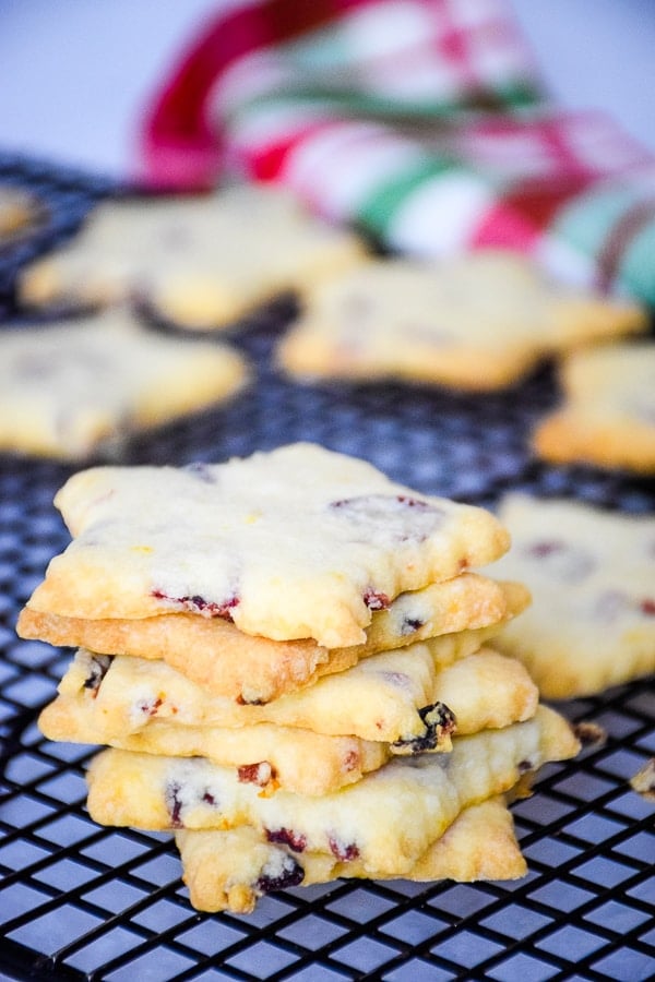 Cranberry Orange Shortbread Cookies