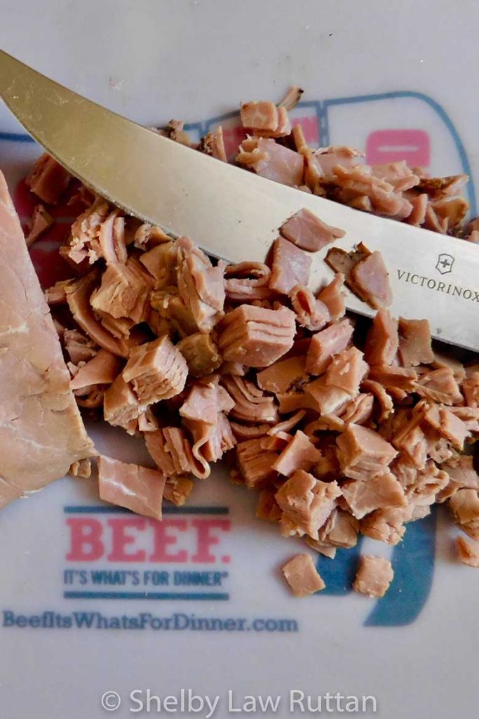 Photo of diced roast beef