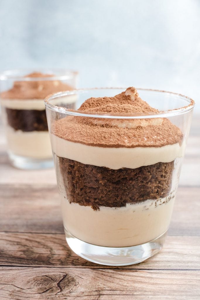 Keto Valentine Recipe: Vertical shot of dessert with blurred image in background