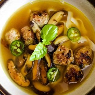 Pho Soup with Spicy Veal Meatballs