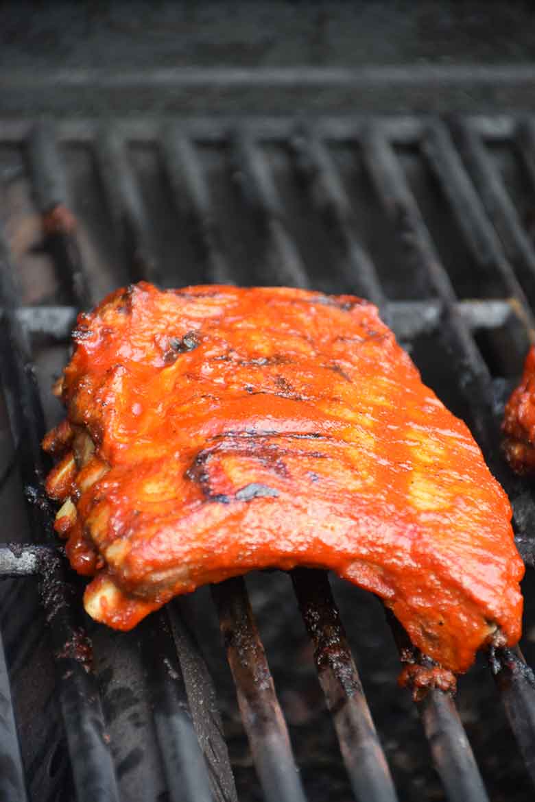 Ribs on the grill.