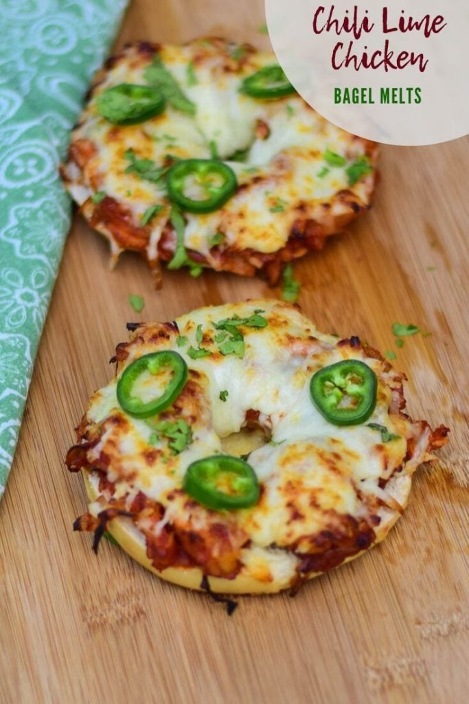 Pinnable image for Chili Lime Chicken Bagel