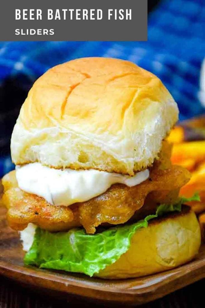 pinnable image of a beer battered fish slider