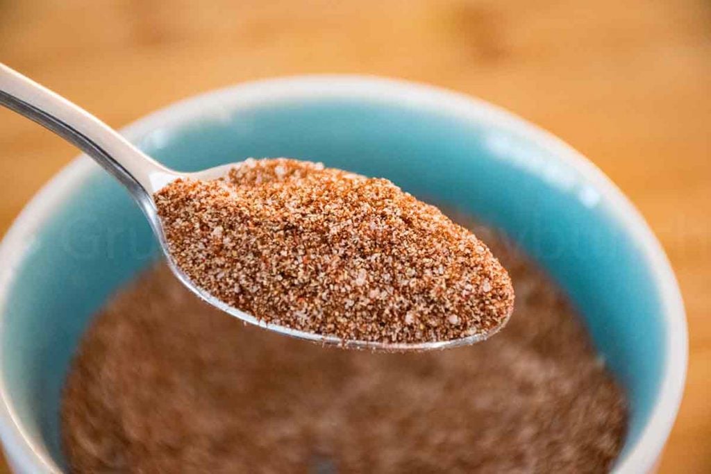 pork spice rub on a spoon