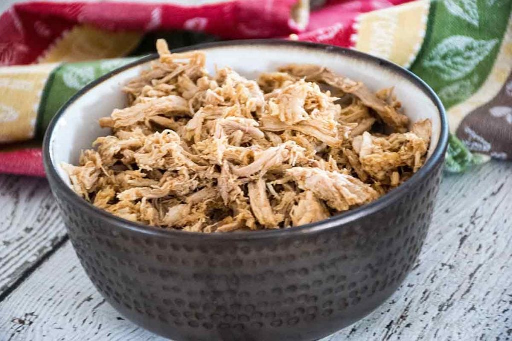 A bowl of keto pulled pork