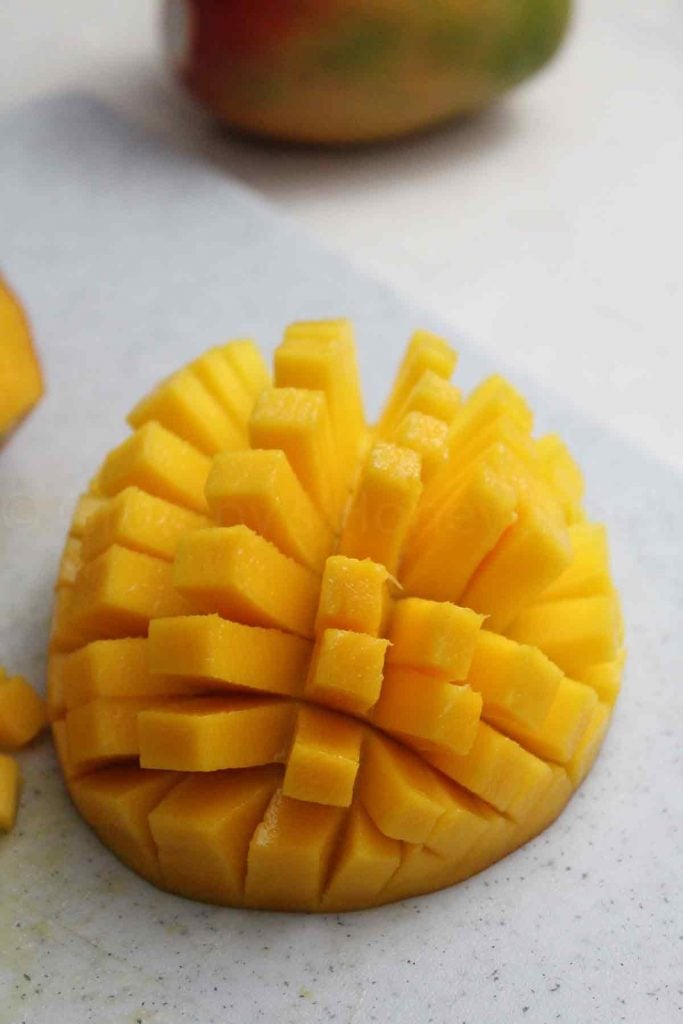 fresh mango that has been scored